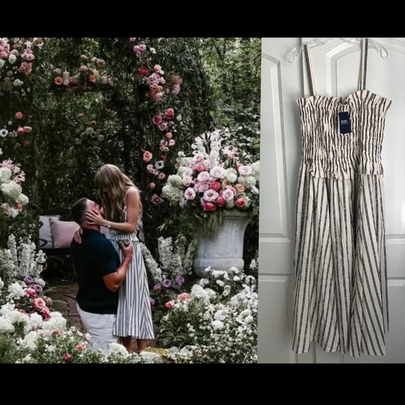 NWT - Taylor Swift Engagement Dress - Ralph Lauren Striped Silk-Blend Dress - Picture 1 of 12